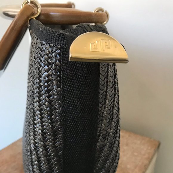 Pier Giorgio Black Rattan Woven Handbag - Picture 7 of 11